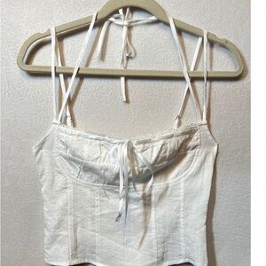 Chic White Camisole with Tie-Front